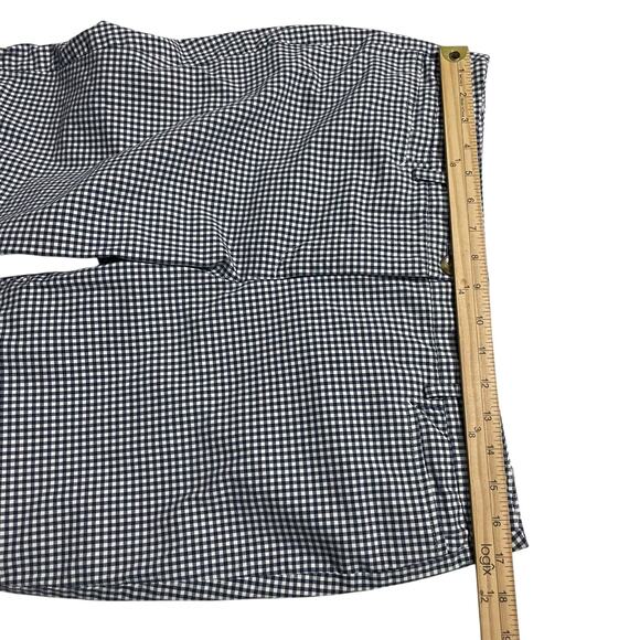 Talbots Womens Capri Pants Size 10 Navy Blue Gingham Plaid High Rise Zip Fly - Picture 11 of 12